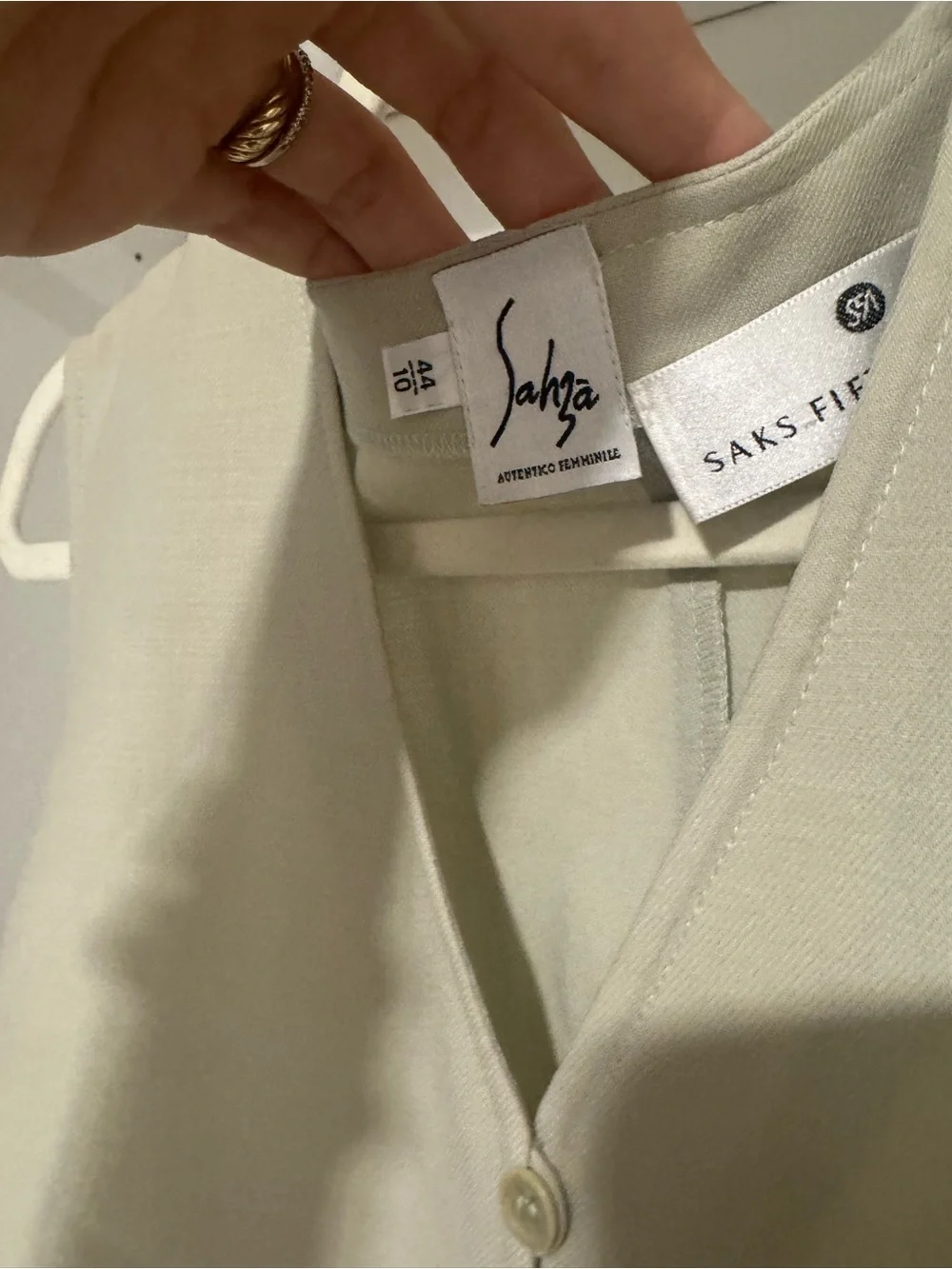 Vintage Saks Fifth Avenue Italian wool Light Sage Tailored Vest & Pant Set